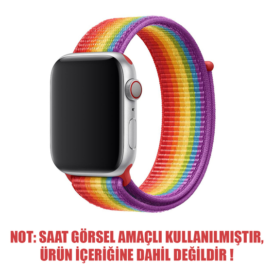 Microsonic Apple Watch Series 1 42mm Hasırlı Kordon Woven Sport Loop Pride Edition