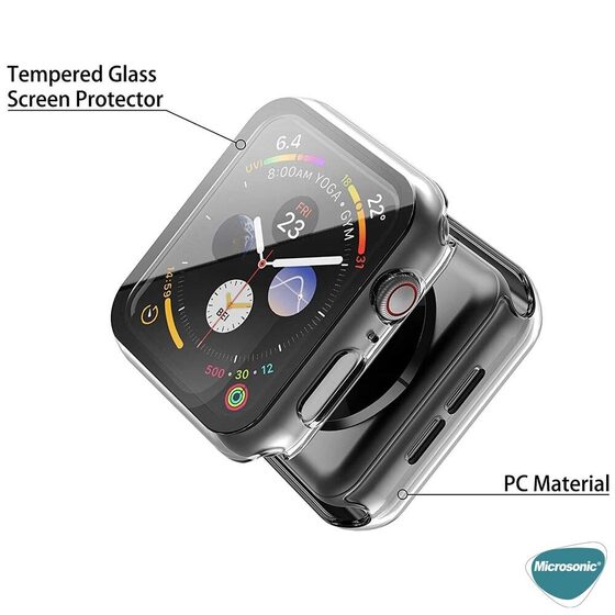 Microsonic Apple Watch Series 8 45mm Kılıf Clear Premium Slim WatchBand Şeffaf