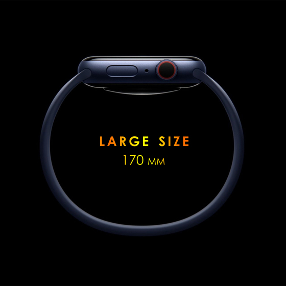 Microsonic Apple Watch Series 8 45mm Kordon, (Large Size, 170mm) New Solo Loop Siyah