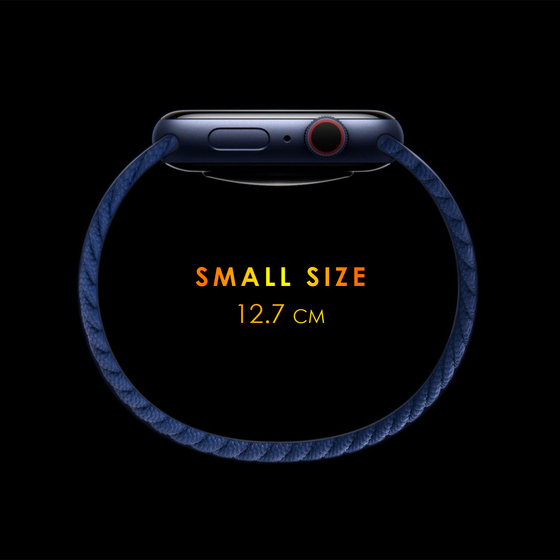 Microsonic Apple Watch Series 8 45mm Kordon, (Small Size, 127mm) Braided Solo Loop Band Koyu Gri