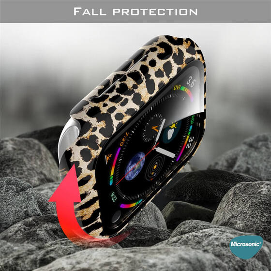 Microsonic Apple Watch Ultra Kılıf Hard Full Protective Cover Bumper Leopard 3