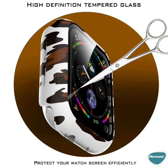 Microsonic Apple Watch Ultra Kılıf Hard Full Protective Cover Bumper Leopard