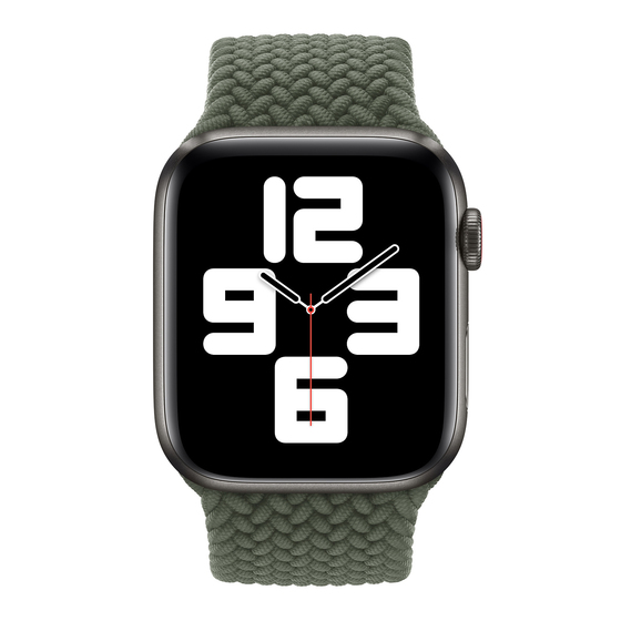 Microsonic Apple Watch Ultra Kordon, (Medium Size, 147mm) Braided Solo Loop Band Koyu Yeşil