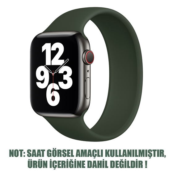 Microsonic Apple Watch Ultra Kordon, (Small Size, 135mm) New Solo Loop Koyu Yeşil
