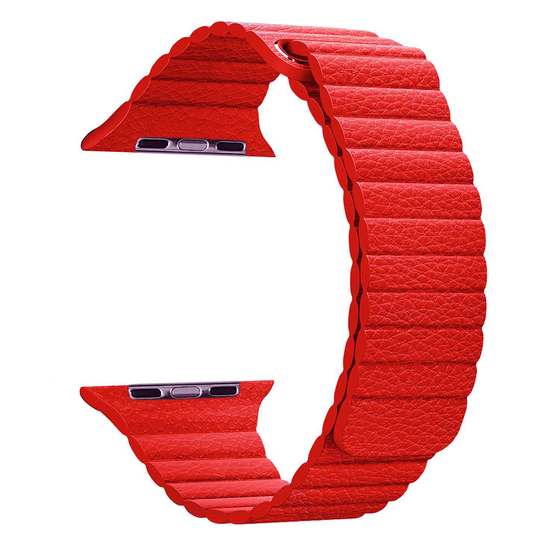Microsonic Apple Watch Ultra Twist Leather Loop Kordon Kırmızı