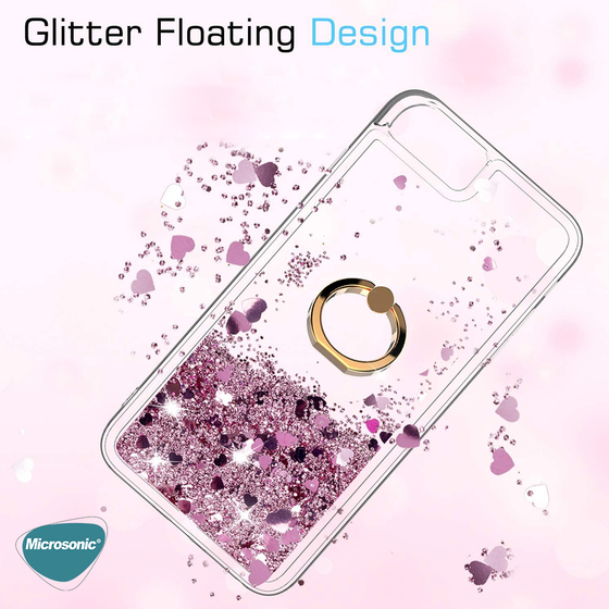 Microsonic Samsung Galaxy A05 Kılıf Glitter Liquid Holder Pembe