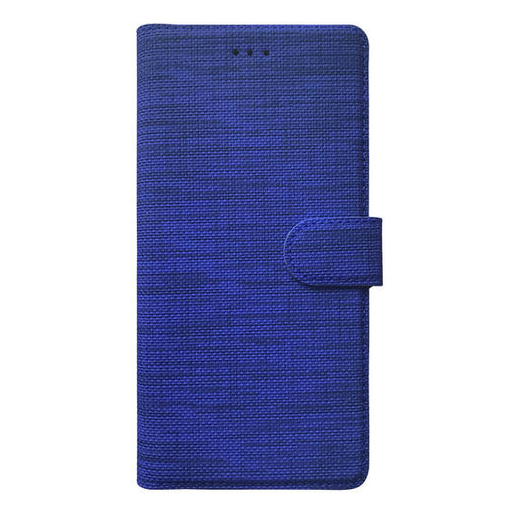 Microsonic Xiaomi Redmi 12C Kılıf Fabric Book Wallet Lacivert