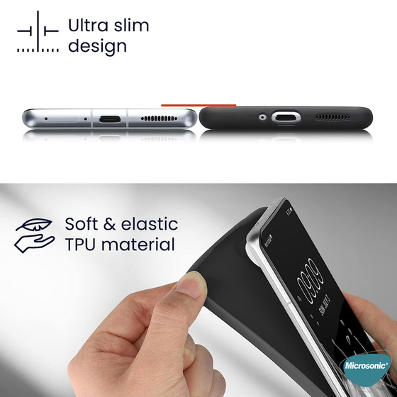 Microsonic Matte Silicone Samsung Galaxy M55 Kılıf Siyah