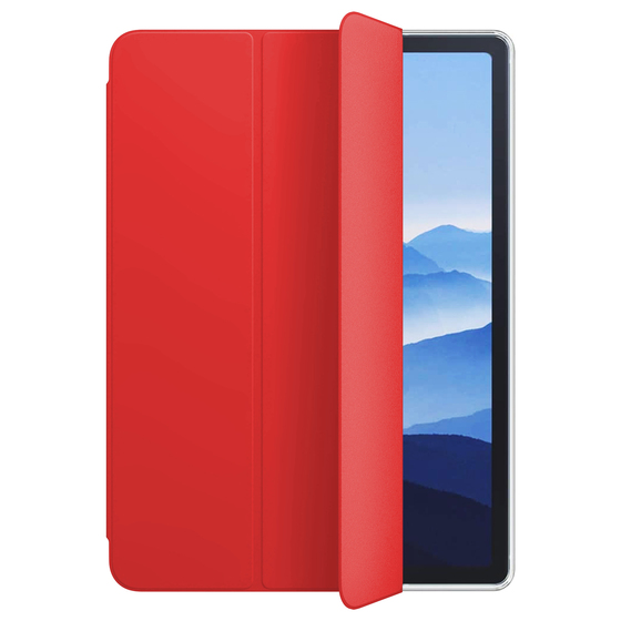 Microsonic Apple iPad Air 11 2024 Kılıf (A2902-A2903) Slim Translucent Back Smart Cover Kırmızı