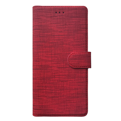 Microsonic Apple iPhone 12 Pro Max Kılıf Fabric Book Wallet Kırmızı
