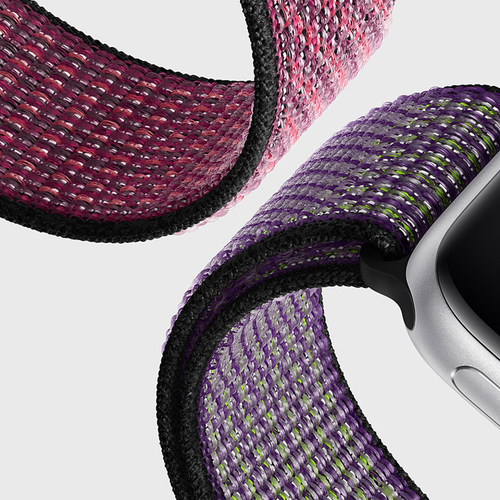 Microsonic Apple Watch Series 1 42mm Hasırlı Kordon Woven Sport Loop Pride Edition