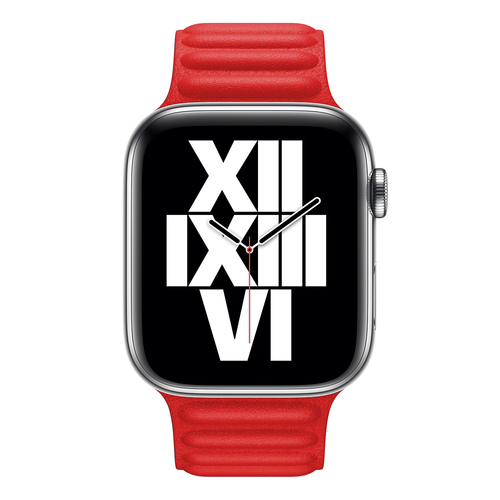 Microsonic Apple Watch Series 8 45mm Kordon Leather Link Band Kırmızı