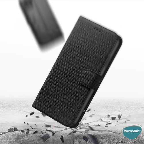Microsonic Samsung Galaxy S24 Kılıf Fabric Book Wallet Siyah