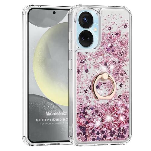 Microsonic TECNO Camon 19 Neo Kılıf Glitter Liquid Holder Pembe