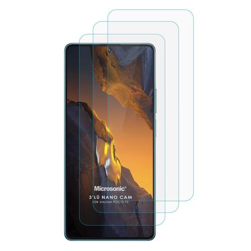 Microsonic Xiaomi Poco F5 Screen Protector Nano Glass Cam Ekran Koruyucu (3`lü Paket)