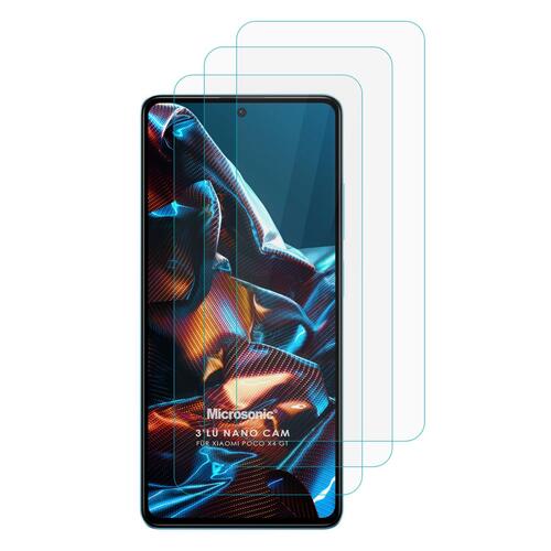 Microsonic Xiaomi Poco X4 GT Screen Protector Nano Glass Cam Ekran Koruyucu (3`lü Paket)